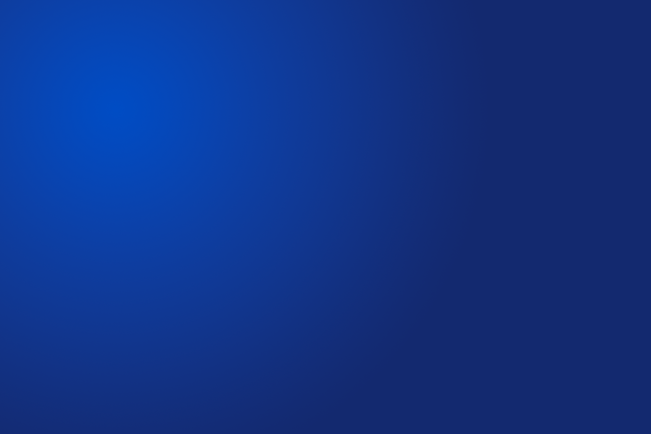 Blue gradient background, brighter on the left and darker toward the right.